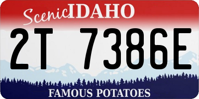 ID license plate 2T7386E