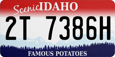 ID license plate 2T7386H