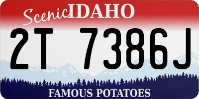 ID license plate 2T7386J
