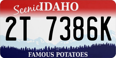 ID license plate 2T7386K