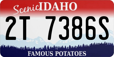 ID license plate 2T7386S