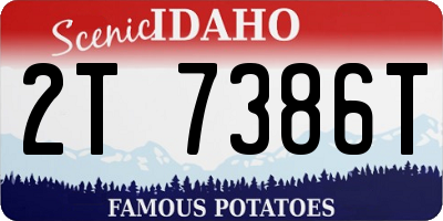 ID license plate 2T7386T