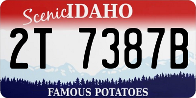 ID license plate 2T7387B
