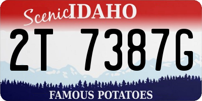 ID license plate 2T7387G