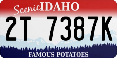 ID license plate 2T7387K