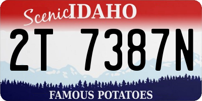 ID license plate 2T7387N