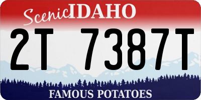 ID license plate 2T7387T
