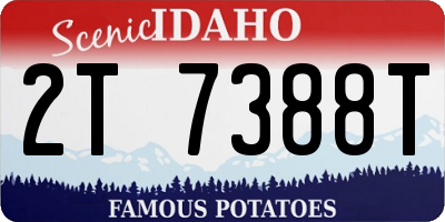 ID license plate 2T7388T