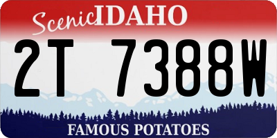 ID license plate 2T7388W