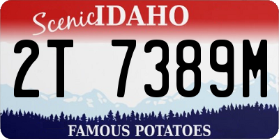 ID license plate 2T7389M