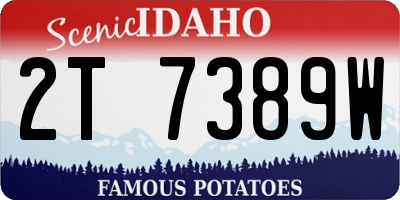ID license plate 2T7389W