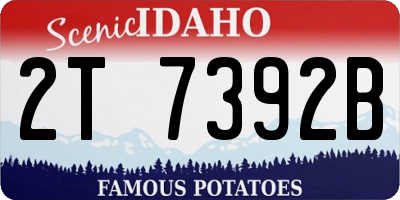 ID license plate 2T7392B
