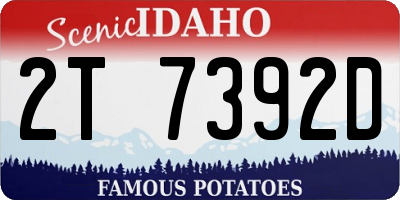 ID license plate 2T7392D