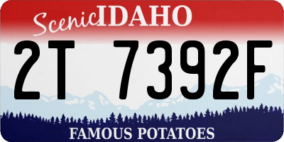 ID license plate 2T7392F