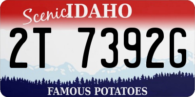 ID license plate 2T7392G
