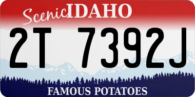 ID license plate 2T7392J