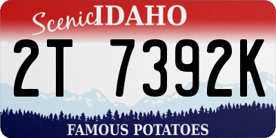 ID license plate 2T7392K