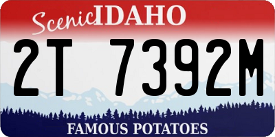 ID license plate 2T7392M