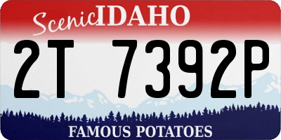 ID license plate 2T7392P