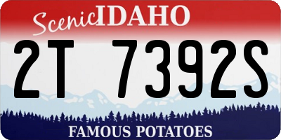 ID license plate 2T7392S
