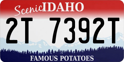 ID license plate 2T7392T