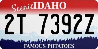 ID license plate 2T7392Z