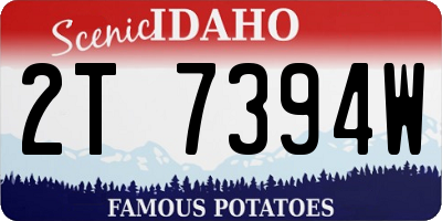 ID license plate 2T7394W