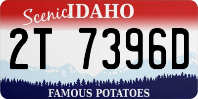 ID license plate 2T7396D