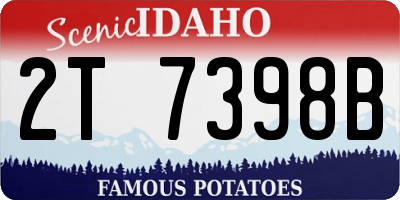 ID license plate 2T7398B