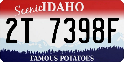 ID license plate 2T7398F