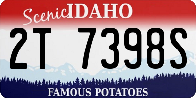 ID license plate 2T7398S