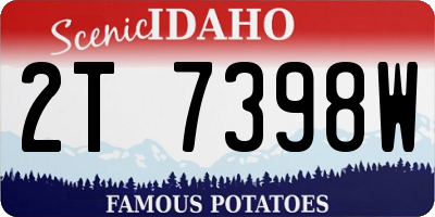 ID license plate 2T7398W