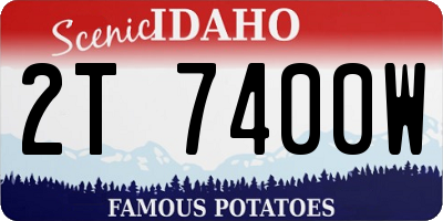 ID license plate 2T7400W