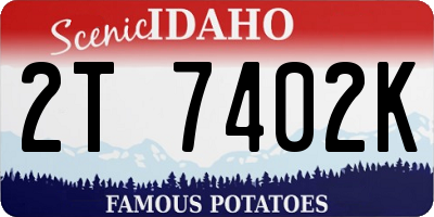 ID license plate 2T7402K