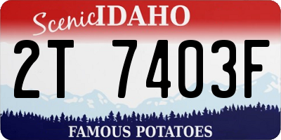 ID license plate 2T7403F