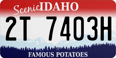 ID license plate 2T7403H