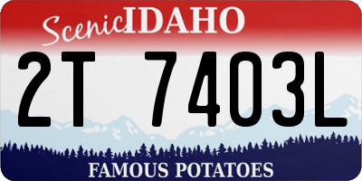 ID license plate 2T7403L