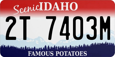 ID license plate 2T7403M