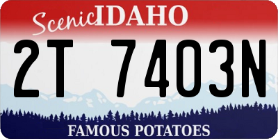 ID license plate 2T7403N