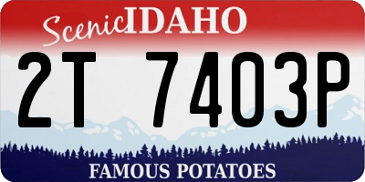 ID license plate 2T7403P
