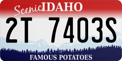 ID license plate 2T7403S