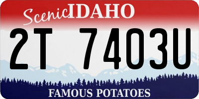 ID license plate 2T7403U