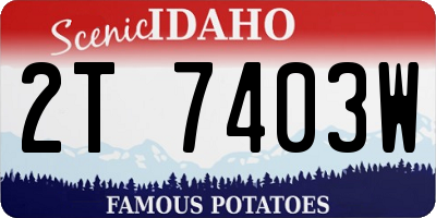 ID license plate 2T7403W