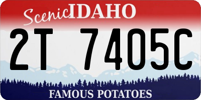 ID license plate 2T7405C