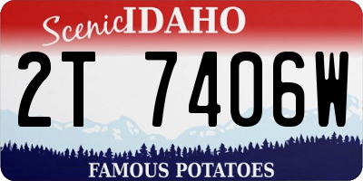 ID license plate 2T7406W