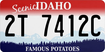 ID license plate 2T7412C