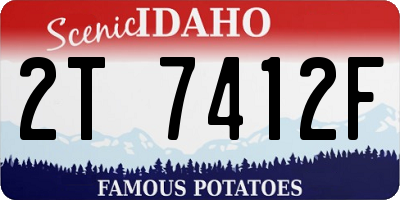 ID license plate 2T7412F