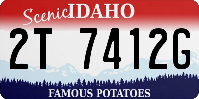 ID license plate 2T7412G