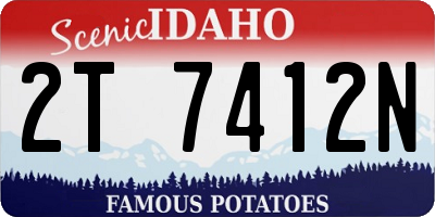 ID license plate 2T7412N
