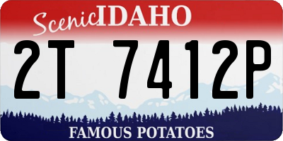 ID license plate 2T7412P